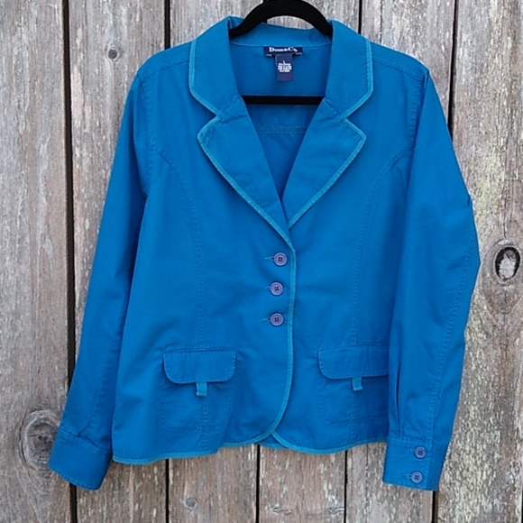 Denim&Co Jackets & Blazers - Denim&Co Blue Cotton Jacket